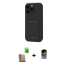 MARSİLYAN™- iPhone 16 Pro Kılıf Vadi Çizgi Prime - Siyah Buffer Hayalet Cam Ekran Koruyucu + Raze Metal Kamera Lens - CLTM