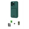 MARSİLYAN™- iPhone 16 Pro Kılıf Vadi Çizgi Prime - Siyah Joko Magic 5D Hayalet Cam + Raze Metal Kamera Lens - SH