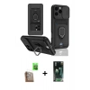 MARSİLYAN™- iPhone 16 Pro Kılıf Vadi Form Prime - Siyah 360 Mat Full Body Arka Koruyucu + Çöl Titanyum Raze Metal Kamera Lens