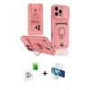 MARSİLYAN™- iPhone 16 Pro Kılıf Vadi Form Prime - Siyah 3D Antistatik Cam Ekran Koruyucu + Raze Metal Kamera Lens - BZ