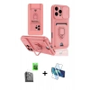 MARSİLYAN™- iPhone 16 Pro Kılıf Vadi Form Prime - Siyah 3D Antistatik Cam Ekran Koruyucu + Raze Metal Kamera Lens - SH