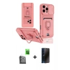 MARSİLYAN™- iPhone 16 Pro Kılıf Vadi Form Prime - Siyah 3D Antistatik Hayalet Cam Ekran Koruyucu + Raze Metal Kamera Lens - SH