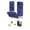MARSİLYAN™- iPhone 16 Pro Kılıf Vadi Form Prime - Siyah 3D Antistatik Mat Seramik Nano Ekran Koruyucu + Raze Metal Kamera Lens - BZ