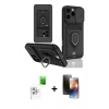 MARSİLYAN™- iPhone 16 Pro Kılıf Vadi Form Prime - Siyah 3D Antistatik Mat Seramik Nano Ekran Koruyucu + Raze Metal Kamera Lens - BZ