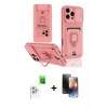 MARSİLYAN™- iPhone 16 Pro Kılıf Vadi Form Prime - Siyah 3D Antistatik Mat Seramik Nano Ekran Koruyucu + Raze Metal Kamera Lens - BZ