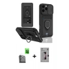 MARSİLYAN™- iPhone 16 Pro Kılıf Vadi Form Prime - Siyah Bilvis 3D Mat Cam Ekran Koruyucu + Siyah Raze Metal Kamera Lens