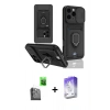 MARSİLYAN™- iPhone 16 Pro Kılıf Vadi Form Prime - Siyah Bilvis 5in1 3D Magic Cam Ekran Koruyucu + Raze Metal Kamera Lens - SH