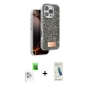 MARSİLYAN™- iPhone 16 Pro Kılıf Vadi Klasik Serisi - Şeffaf Pasifik Cam Ekran Koruyucu + Raze Metal Kamera Lens - BZ