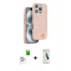 MARSİLYAN™- iPhone 16 Pro Kılıf Vadi Klasik Serisi - Şeffaf Pasifik Cam Ekran Koruyucu + Raze Metal Kamera Lens - BZ