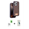 MARSİLYAN™- iPhone 16 Pro Kılıf Vadi Klasik Serisi - Şeffaf Pasifik Cam Ekran Koruyucu + Raze Metal Kamera Lens - BZ