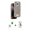 MARSİLYAN™- iPhone 16 Pro Kılıf Vadi Klasik Serisi - Şeffaf Pasifik Cam Ekran Koruyucu + Raze Metal Kamera Lens - BZ