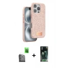 MARSİLYAN™- iPhone 16 Pro Kılıf Vadi Klasik Serisi - Siyah 360 Mat Full Body Arka Koruyucu + Raze Metal Kamera Lens - SH