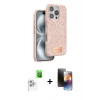 MARSİLYAN™- iPhone 16 Pro Kılıf Vadi Klasik Serisi - Siyah 3D Antistatik Mat Seramik Nano Ekran Koruyucu + Raze Metal Kamera Lens - BZ