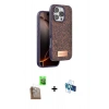 MARSİLYAN™- iPhone 16 Pro Kılıf Vadi Klasik Serisi - Siyah 3D Antistatik Seramik Nano Ekran Koruyucu + Raze Metal Kamera Lens - CLTM