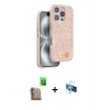 MARSİLYAN™- iPhone 16 Pro Kılıf Vadi Klasik Serisi - Siyah 3D Antistatik Seramik Nano Ekran Koruyucu + Raze Metal Kamera Lens - CLTM