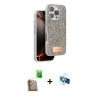 MARSİLYAN™- iPhone 16 Pro Kılıf Vadi Klasik Serisi - Siyah 3D Antistatik Seramik Nano Ekran Koruyucu + Raze Metal Kamera Lens - CLTM