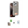 MARSİLYAN™- iPhone 16 Pro Kılıf Vadi Klasik Serisi - Siyah Bilvis 0.18mm Plus Cam Ekran Koruyucu + Raze Metal Kamera Lens - CLTM