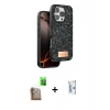 MARSİLYAN™- iPhone 16 Pro Kılıf Vadi Klasik Serisi - Siyah Bilvis 0.18mm Plus Cam Ekran Koruyucu + Raze Metal Kamera Lens - CLTM