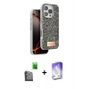 MARSİLYAN™- iPhone 16 Pro Kılıf Vadi Klasik Serisi - Siyah Bilvis 5in1 3D Magic Cam Ekran Koruyucu + Raze Metal Kamera Lens - SH