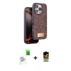 MARSİLYAN™- iPhone 16 Pro Kılıf Vadi Klasik Serisi - Siyah Buffer Cam Ekran Koruyucu + Raze Metal Kamera Lens - BZ