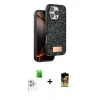 MARSİLYAN™- iPhone 16 Pro Kılıf Vadi Klasik Serisi - Siyah Buffer Cam Ekran Koruyucu + Raze Metal Kamera Lens - BZ