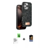 MARSİLYAN™- iPhone 16 Pro Kılıf Vadi Klasik Serisi - Siyah Buffer Hayalet Cam Ekran Koruyucu + Raze Metal Kamera Lens - BZ
