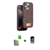 MARSİLYAN™- iPhone 16 Pro Kılıf Vadi Klasik Serisi - Siyah Buffer Hayalet Cam Ekran Koruyucu + Raze Metal Kamera Lens - CLTM