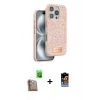 MARSİLYAN™- iPhone 16 Pro Kılıf Vadi Klasik Serisi - Siyah Buffer Hayalet Cam Ekran Koruyucu + Raze Metal Kamera Lens - CLTM