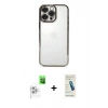 MARSİLYAN™- iPhone 16 Pro Kılıf Vadi Minimal - Şeffaf Pasifik Cam Ekran Koruyucu + Raze Metal Kamera Lens - BZ