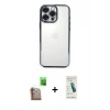 MARSİLYAN™- iPhone 16 Pro Kılıf Vadi Minimal - Şeffaf Pasifik Cam Ekran Koruyucu + Raze Metal Kamera Lens - CLTM