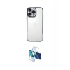 MARSİLYAN™- iPhone 16 Pro Kılıf Vadi Minimal - Siyah 3D Antistatik Cam Ekran Koruyucu