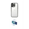MARSİLYAN™- iPhone 16 Pro Kılıf Vadi Minimal - Siyah 3D Antistatik Cam Ekran Koruyucu