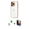 MARSİLYAN™- iPhone 16 Pro Kılıf Vadi Minimal - Siyah 3D Antistatik Mat Seramik Nano Ekran Koruyucu + Raze Metal Kamera Lens - BZ