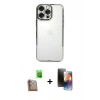 MARSİLYAN™- iPhone 16 Pro Kılıf Vadi Minimal - Siyah 3D Antistatik Mat Seramik Nano Ekran Koruyucu + Raze Metal Kamera Lens - CLTM