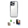 MARSİLYAN™- iPhone 16 Pro Kılıf Vadi Minimal - Siyah 3D Antistatik Mat Seramik Nano Ekran Koruyucu + Raze Metal Kamera Lens - CLTM