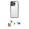 MARSİLYAN™- iPhone 16 Pro Kılıf Vadi Minimal - Siyah 3D Antistatik Seramik Nano Ekran Koruyucu + Raze Metal Kamera Lens - CLTM