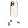 MARSİLYAN™- iPhone 16 Pro Kılıf Vadi Minimal - Siyah 3D Antistatik Seramik Nano Ekran Koruyucu + Raze Metal Kamera Lens - CLTM