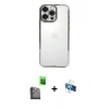 MARSİLYAN™- iPhone 16 Pro Kılıf Vadi Minimal - Siyah 3D Antistatik Seramik Nano Ekran Koruyucu + Siyah Raze Metal Kamera Lens