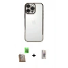 MARSİLYAN™- iPhone 16 Pro Kılıf Vadi Minimal - Siyah Bilvis 3D Cam Ekran Koruyucu + Raze Metal Kamera Lens - CLTM