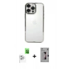 MARSİLYAN™- iPhone 16 Pro Kılıf Vadi Minimal - Siyah Bilvis 3D Mat Cam Ekran Koruyucu + Raze Metal Kamera Lens - BZ