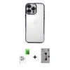 MARSİLYAN™- iPhone 16 Pro Kılıf Vadi Minimal - Siyah Bilvis 3D Mat Cam Ekran Koruyucu + Raze Metal Kamera Lens - BZ