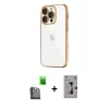 MARSİLYAN™- iPhone 16 Pro Kılıf Vadi Minimal - Siyah Bilvis 3D Mat Cam Ekran Koruyucu + Raze Metal Kamera Lens - SH
