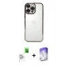 MARSİLYAN™- iPhone 16 Pro Kılıf Vadi Minimal - Siyah Bilvis 5in1 3D Magic Cam Ekran Koruyucu + Raze Metal Kamera Lens - BZ