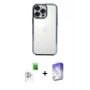 MARSİLYAN™- iPhone 16 Pro Kılıf Vadi Minimal - Siyah Bilvis 5in1 3D Magic Cam Ekran Koruyucu + Raze Metal Kamera Lens - BZ