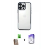 MARSİLYAN™- iPhone 16 Pro Kılıf Vadi Minimal - Siyah Bilvis 5in1 3D Magic Cam Ekran Koruyucu + Raze Metal Kamera Lens - CLTM