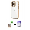 MARSİLYAN™- iPhone 16 Pro Kılıf Vadi Minimal - Siyah Bilvis 5in1 3D Magic Cam Ekran Koruyucu + Raze Metal Kamera Lens - CLTM