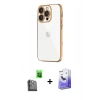 MARSİLYAN™- iPhone 16 Pro Kılıf Vadi Minimal - Siyah Bilvis 5in1 5D Magic Hayalet Cam Ekran Koruyucu + Raze Metal Kamera Lens - SH