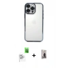 MARSİLYAN™- iPhone 16 Pro Kılıf Vadi Minimal - Siyah Bilvis Hayalet Cam Ekran Koruyucu + Raze Metal Kamera Lens - BZ