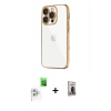 MARSİLYAN™- iPhone 16 Pro Kılıf Vadi Minimal - Siyah Bilvis Hayalet Cam Ekran Koruyucu + Raze Metal Kamera Lens - BZ