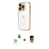MARSİLYAN™- iPhone 16 Pro Kılıf Vadi Minimal - Siyah Buffer Cam Ekran Koruyucu + Raze Metal Kamera Lens - BZ